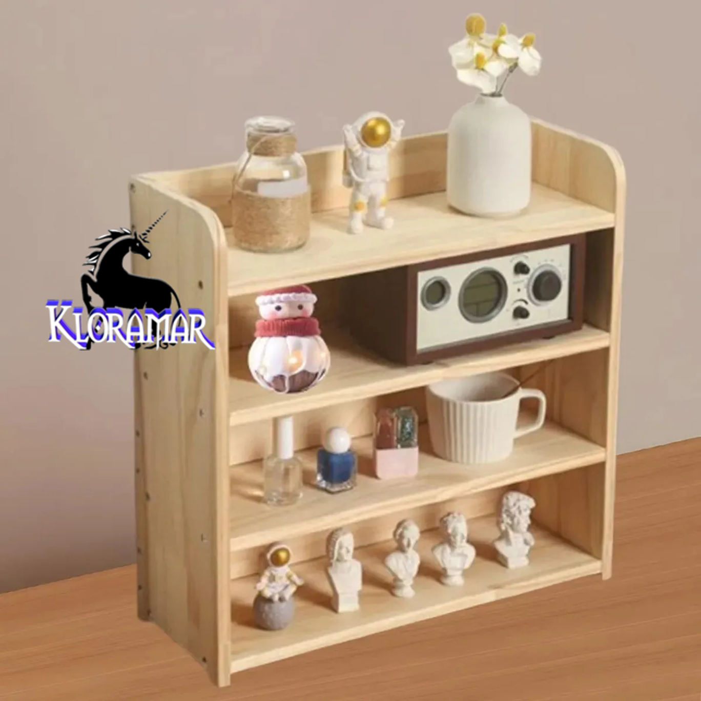 Repisa Organisador Especias Almacenar 4 Niveles Multiusos Roble Merida